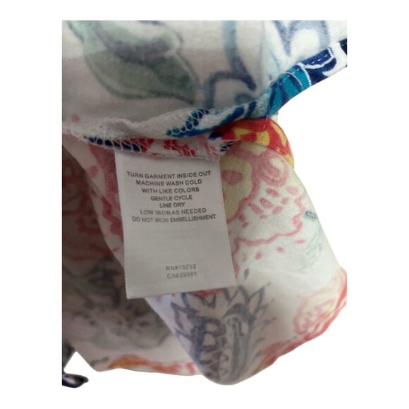 Alfred Dunner Women’s Size L Short Sleeve Floral Top – Multicolor Print – Cotton - Picture 3 of 4